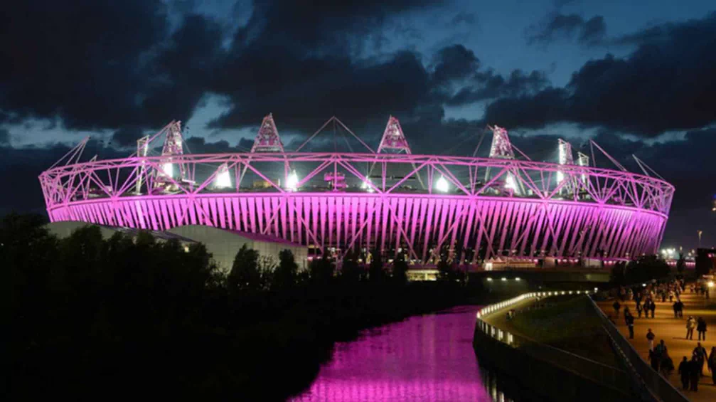 London Olympic Stadium at night